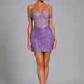 Lavender Luxe Crystal Mini Dress
