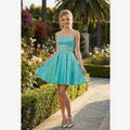 Strapless A-Line Short Homecoming Dress in Mint Green