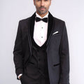 Black Slim Fit 3-Piece Tuxedo | Trim Detail