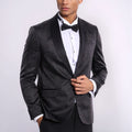 Black Slim Fit Tuxedo Jacket | Subtle Dot Pattern